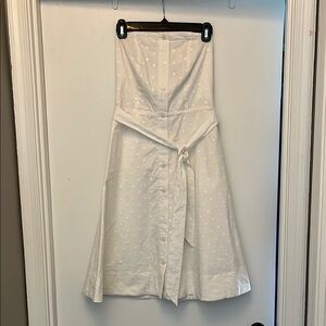 Banana Republic White Strapless A-Line Dress